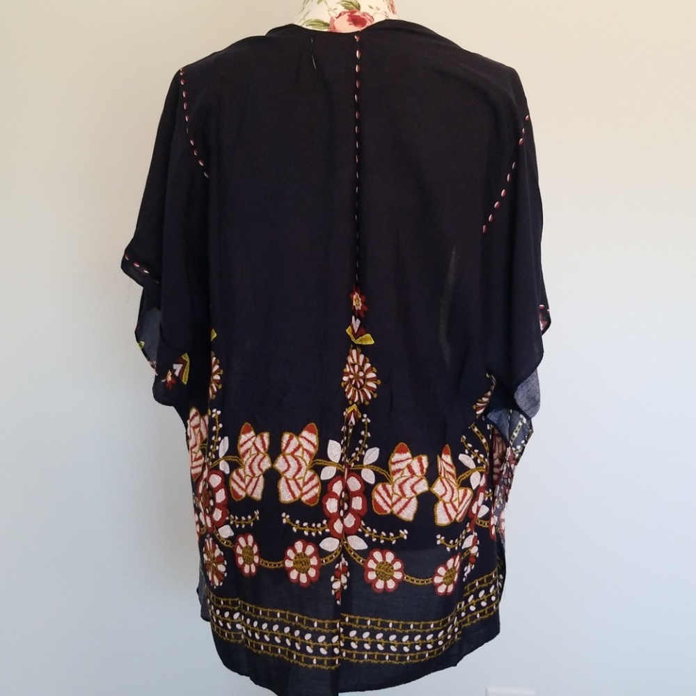 💙Last One💙Floral Print Kimono Shrug in Navy - Picture 4 of 6
